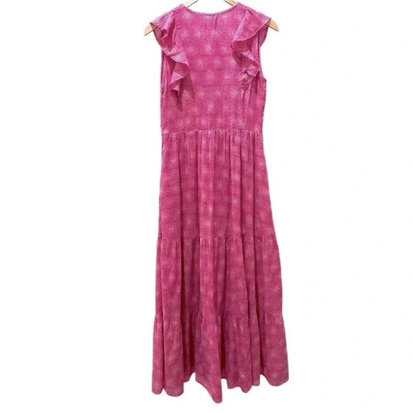 Banjanan Orion Maxi Dress Petal Power Fuchsia Floral Cotton Voile Bohemi… - Picture 7 of 16